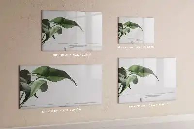 Magnetisch glazen schrijfbord met motief van abstracte bladeren
