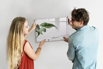 Magnetisch glazen schrijfbord met motief van abstracte bladeren