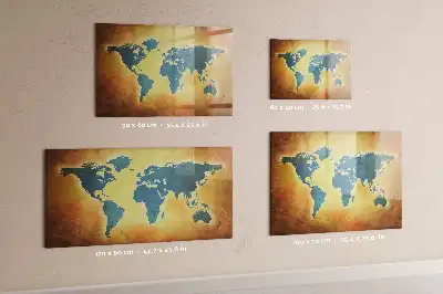 Magnetisch glazen schrijfbord met print van een oude wereldkaart