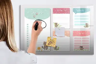 Beschrijfbaar glazen magneetbord met verlanglijstje design
