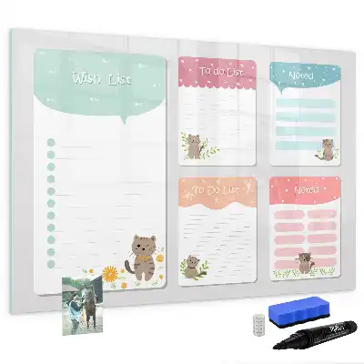 Beschrijfbaar glazen magneetbord met verlanglijstje design