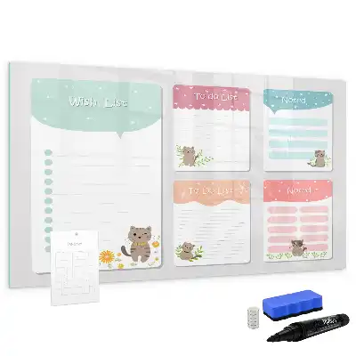 Beschrijfbaar glazen magneetbord met verlanglijstje design