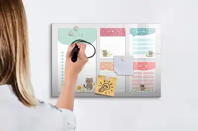 Beschrijfbaar glazen magneetbord met verlanglijstje design