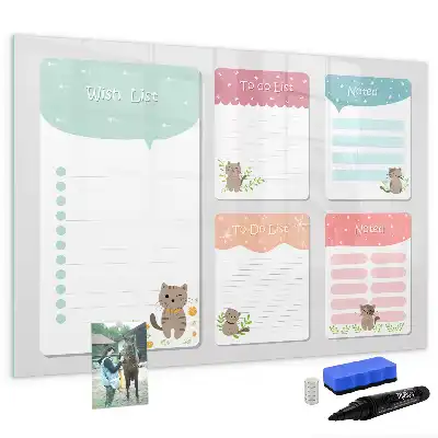 Beschrijfbaar glazen magneetbord met verlanglijstje design