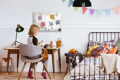 Magnetisch glazen schrijfbord voor notities en foto's met dierenweekplanner
