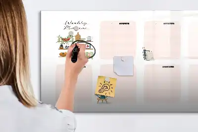Magnetisch glazen weekplanner voor notities en foto's
