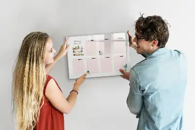 Magnetisch glazen weekplanner voor notities en foto's