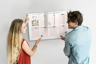 Magnetisch glazen weekplanner voor notities en foto's