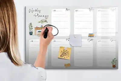 Beschrijfbaar glazen magneetbord handige weekplanner met stijlvol design