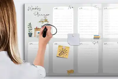 Beschrijfbaar glazen magneetbord handige weekplanner met stijlvol design