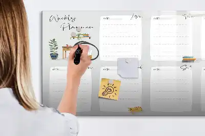 Beschrijfbaar glazen magneetbord handige weekplanner met stijlvol design