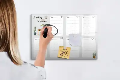 Beschrijfbaar glazen magneetbord handige weekplanner met stijlvol design