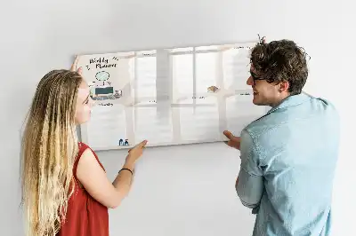 Magnetisch glazen weekplanner voor notities en foto's