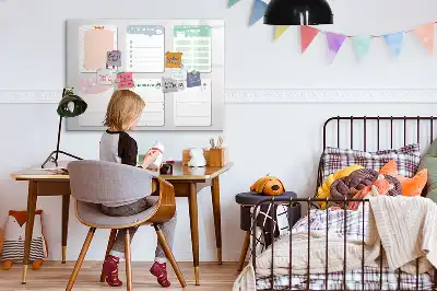 Beschrijfbaar glazen magneetbord met kleurrijk design