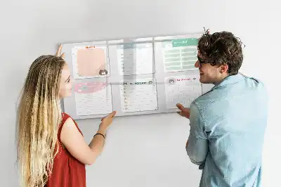 Beschrijfbaar glazen magneetbord met kleurrijk design