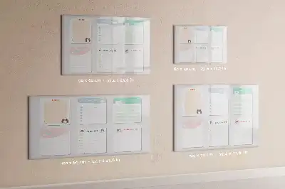 Beschrijfbaar glazen magneetbord met kleurrijk design