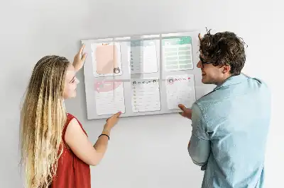 Beschrijfbaar glazen magneetbord met kleurrijk design