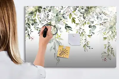 Magnetisch glazen schrijfbord met afbeelding van bloeiende natuur