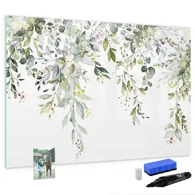 Magnetisch glazen schrijfbord met afbeelding van bloeiende natuur