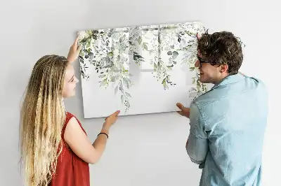 Magnetisch glazen schrijfbord met afbeelding van bloeiende natuur