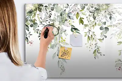 Magnetisch glazen schrijfbord met afbeelding van bloeiende natuur