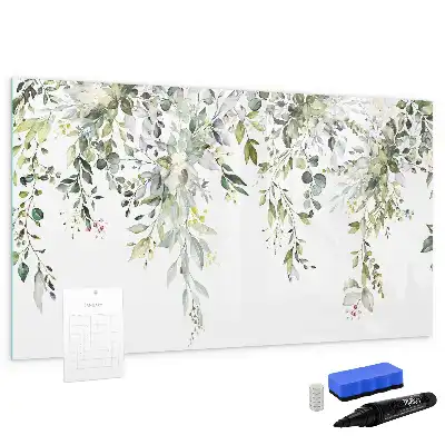 Magnetisch glazen schrijfbord met afbeelding van bloeiende natuur