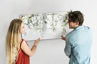 Magnetisch glazen schrijfbord met afbeelding van bloeiende natuur