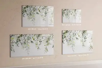Magnetisch glazen schrijfbord met afbeelding van bloeiende natuur