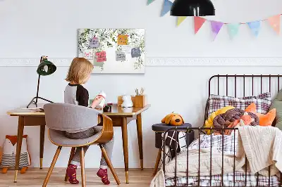 Magnetisch glazen schrijfbord met afbeelding van bloeiende natuur