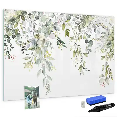 Magnetisch glazen schrijfbord met afbeelding van bloeiende natuur