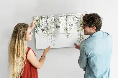 Magnetisch glazen schrijfbord met afbeelding van bloeiende natuur