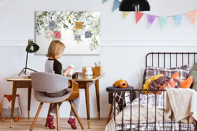 Magnetisch glazen schrijfbord met afbeelding van bloeiende natuur