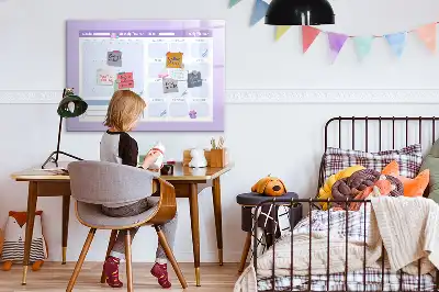 Beschrijfbaar glazen magneetbord roze jaarplanner met design