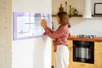 Beschrijfbaar glazen magneetbord roze jaarplanner met design
