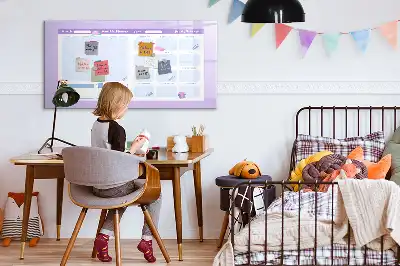 Beschrijfbaar glazen magneetbord roze jaarplanner met design
