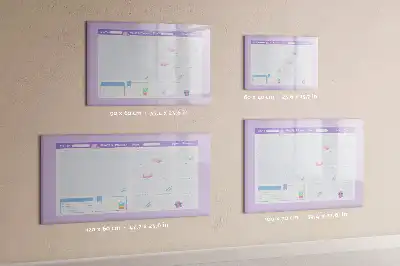 Beschrijfbaar glazen magneetbord roze jaarplanner met design