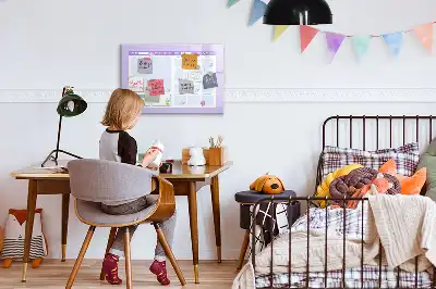 Beschrijfbaar glazen magneetbord roze jaarplanner met design