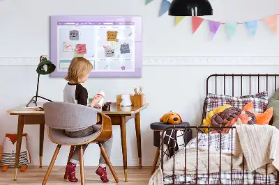 Beschrijfbaar glazen magneetbord roze jaarplanner met design
