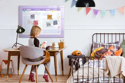 Magnetisch glazen jaarplanner roze voor notities en foto's