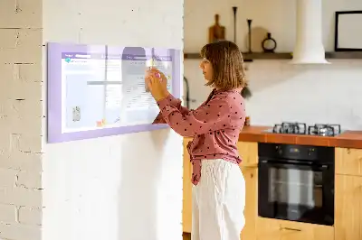 Magnetisch glazen jaarplanner roze voor notities en foto's