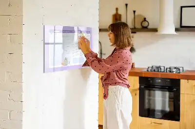 Magnetisch glazen jaarplanner roze voor notities en foto's