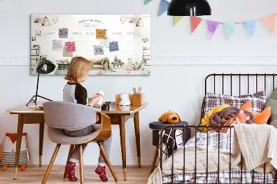 Magnetisch glazen schrijfbord voor notities en foto's met schattig design