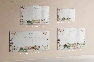 Magnetisch glazen schrijfbord voor notities en foto's met schattig design