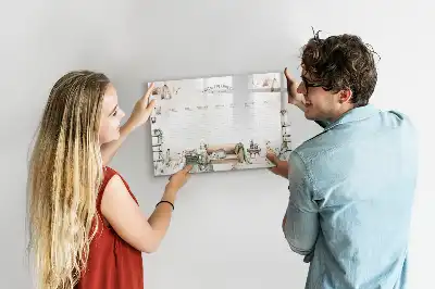 Magnetisch glazen schrijfbord voor notities en foto's met schattig design