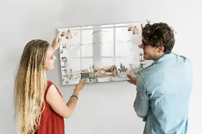 Magnetisch glazen schrijfbord voor notities en foto's met schattig design