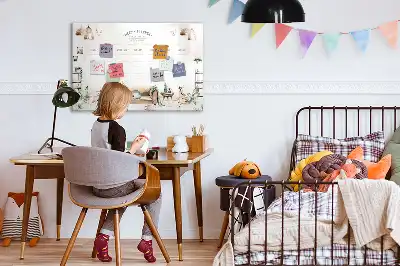 Magnetisch glazen schrijfbord voor notities en foto's met schattig design