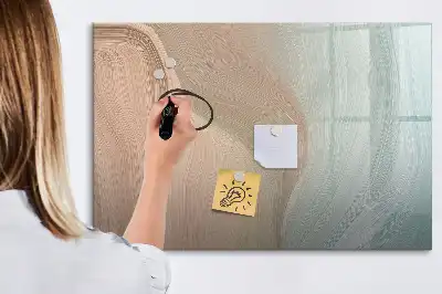 Beschrijfbaar glazen magneetbord met abstract golfdesign