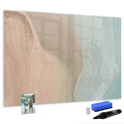 Beschrijfbaar glazen magneetbord met abstract golfdesign