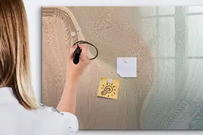 Beschrijfbaar glazen magneetbord met abstract golfdesign