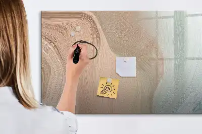 Beschrijfbaar glazen magneetbord met abstract golfdesign
